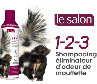 Shampooing 1-2-3 Le Salon éliminateur d’odeur de mouffette