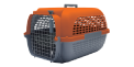 Cage Voyageur Dogit pour chiens, base anthracite avec dessus orange, petite, L. 48,3 x l. 32,6 x H. 28 cm (19 x 12,8 x 11 po) 