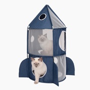 Tour à chats Rocket Vesper Catit en forme de fusée, bleue, 50 x 50 x 90 cm (19,6 x 19,6 x 35,4 po)