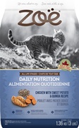 Nourriture Zoë pour chats, Alimentation quotidienne, Poulet avec patate douce et quinoa, 1,3 kg