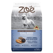 Nourriture Zoë pour chiens adultes de petite race, Poulet, quinoa et haricots noirs, 2 kg