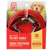 Câble d’attache Dogit pour chiens de grande taille, rouge, 9 m (30 pi)