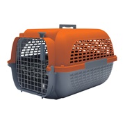 Cage Voyageur Dogit pour chiens, base anthracite avec dessus orange, petite, L. 48,3 x l. 32,6 x H. 28 cm (19 x 12,8 x 11 po)