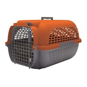 Cage Voyageur Dogit pour chiens, base anthracite avec dessus orange, moyenne, L. 56,5 x l. 37,6 x H. 30,8 cm (22 x 14,8 x 12 po)