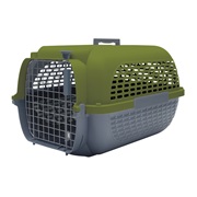 Cage Voyageur Dogit pour chiens, base anthracite avec dessus kaki, grande, L. 61,9 x l. 42,6 x H. 36,9 cm (24,3 x 16,7 x 14,5 po)