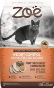 Nourriture Zoë pour chats, Contrôle du poids, Dinde avec orge et quinoa, 1,3 kg (3 lb)