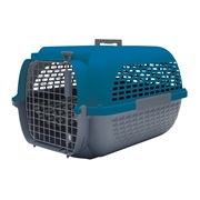 Cage Voyageur Dogit pour chiens, base anthracite avec dessus bleu foncé, petite, L. 48,3 x l. 32,6 x H. 28 cm (19 x 12,8 x 11 po)