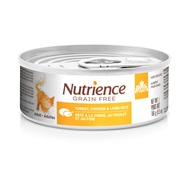 Pâté Nutrience Sans grains pour chats adultes, Dinde, poulet et foie, 156 g (5,5 oz)