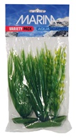 Assortiment de plantes AquaScaper Marina en plastique, 1 vallisnérie spiralée (12,5 cm) et 2 deschampsies (12,5 et 20 cm)