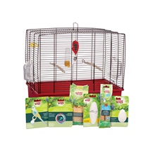 Cage équipée de luxe Living World pour perruches ondulées, 50 x 30 x 48 cm (19,7 x 11,8 x 18,9 po)
