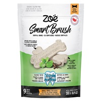 Régals dentaires Smart Brush Zoë pour chiens, os, petits, 180 g (6,4 oz), paquet de 9