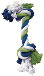 Os Dogit en corde de coton, bleu, vert lime et blanc, grand