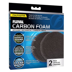Blocs de mousse de charbon pour filtres Fluval FX4/FX5/FX6, paquet de 2