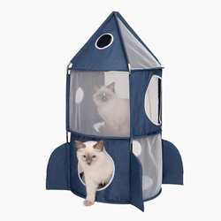 Tour à chats Rocket Vesper Catit en forme de fusée, bleue, 50 x 50 x 90 cm (19,6 x 19,6 x 35,4 po)