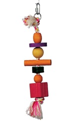 Corde Junglewood Living World avec 3 boules, 2 blocs, 1 cylindre et 1 cheville, 10 x 27 cm (4 x 11 po)