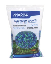 Gravier décoratif Marina, trois tons de bleu, 2 kg (4,4 lb)