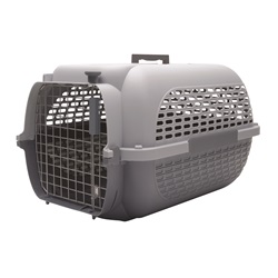 Cage Voyageur Dogit pour chiens, base anthracite avec dessus gris pâle, très grande, L. 68,4 x l. 47,6 x H. 43,8 cm (26,9 x 18,7 x 17 po)