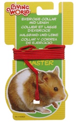 Ensemble laisse et collier réglable Living World pour hamsters, rouge