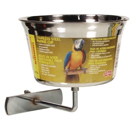 Auget Living World en acier inoxydable pour perroquets, grand, 960 ml (32 oz)