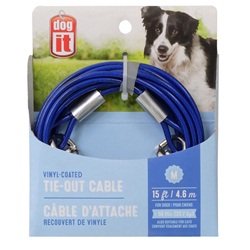 Câble d’attache Dogit pour chiens de taille moyenne, bleu, 4,6 m (15 pi)