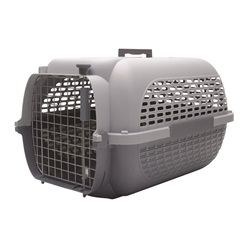 Cage Voyageur Dogit pour chiens, base anthracite avec dessus gris pâle, grande, L. 61,9 x l. 42,6 x H. 36,9 cm (24,3 x 16,7 x 14,5 po)