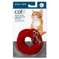 Câble d’attache en nylon Catit, rouge, 4,5 m (15 pi)