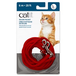 Câble d’attache en nylon Catit, rouge, 6 m (20 pi)