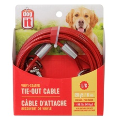 Câble d’attache Dogit pour chiens de grande taille, rouge, 6 m (20 pi)
