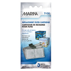 Cartouche de rechange pour filtre T100 Marina, pour aquariums de 3,7 L (1 gal US)
